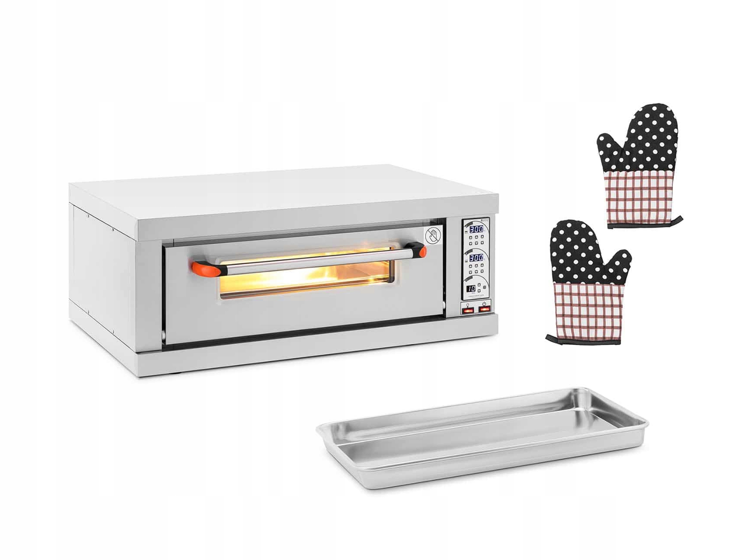 PIEC DO PIZZY, CHLEBA 300st. + BLACHA + RĘKAWICE