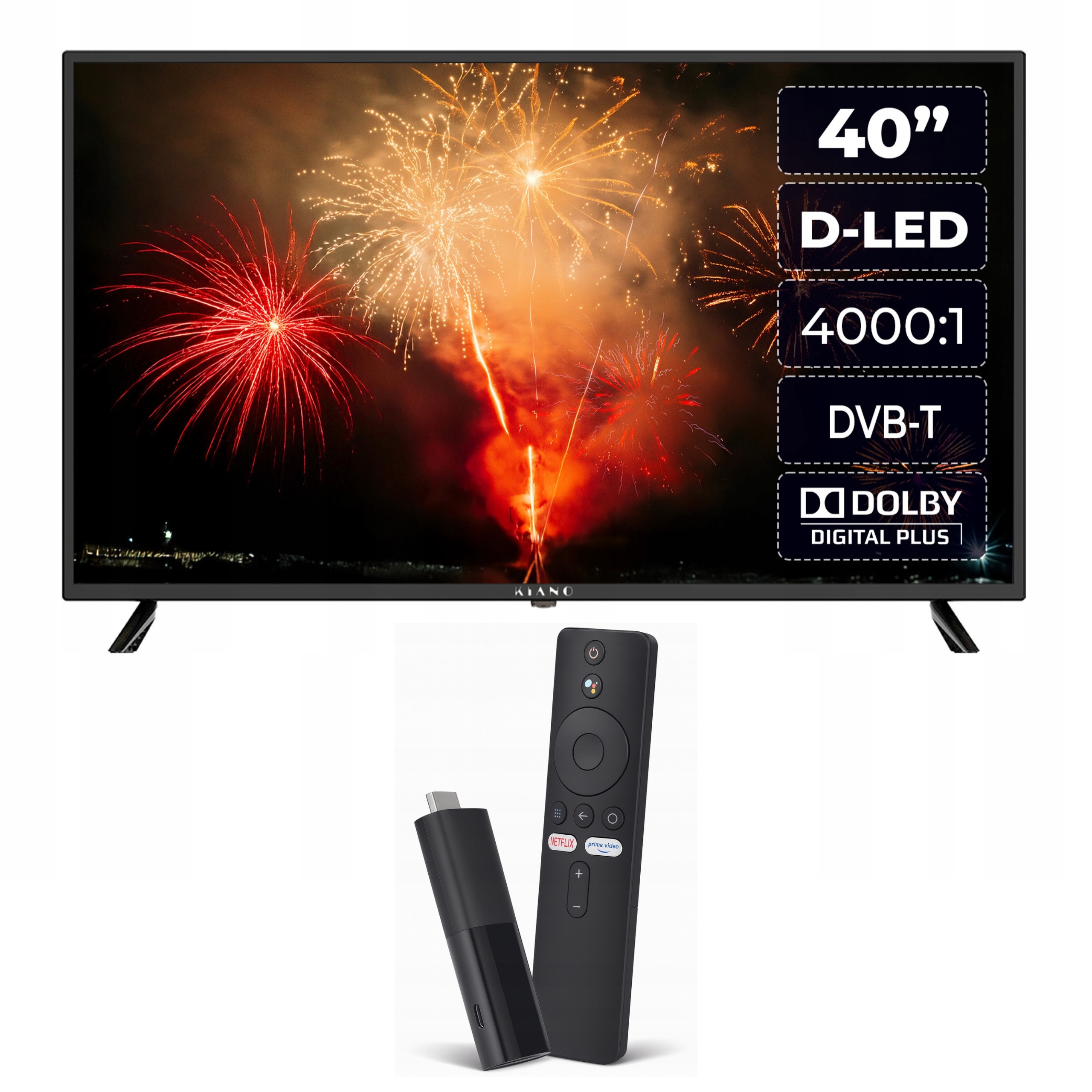 Televízor Kiano Model 40' Slim Thin Frame D-led Xiaomi Mi Tv Stick Smart