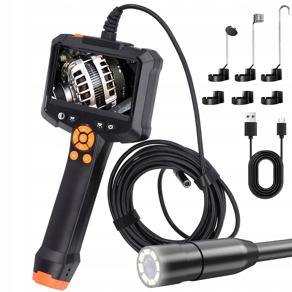 Endoskopická Inspekční Kamera 5 M Full Hd LCD 4.3" Usb Endoskopická Voděodolná