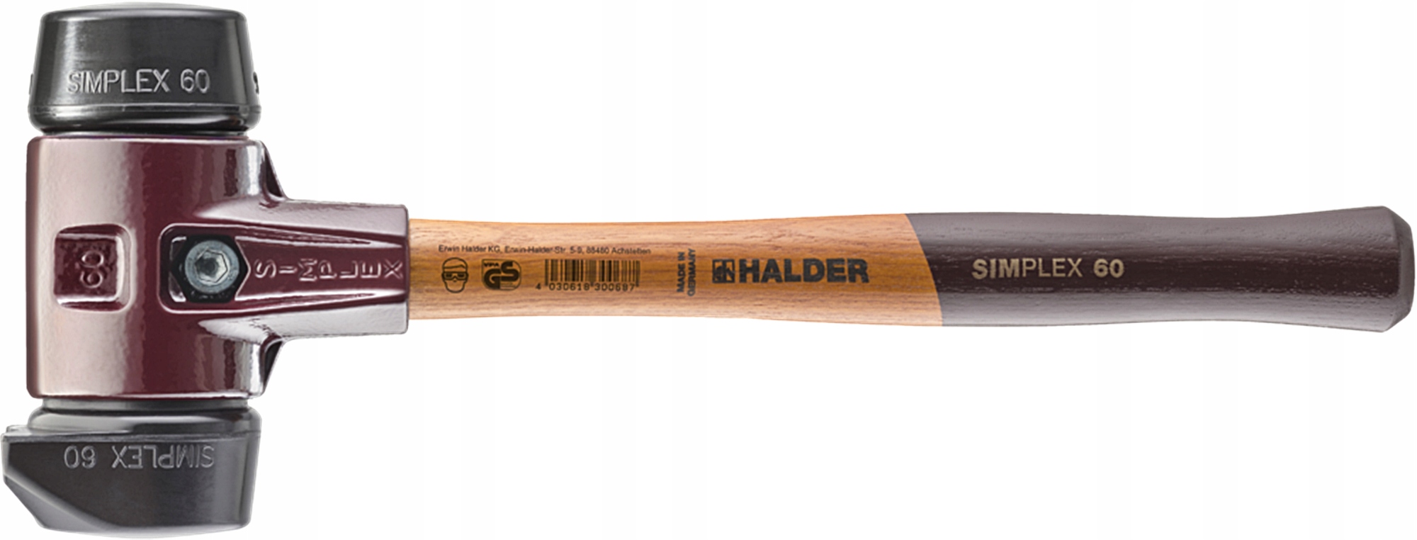 Młotek gumowy brukarski do kostki 60 Stand-up Simplex Halder