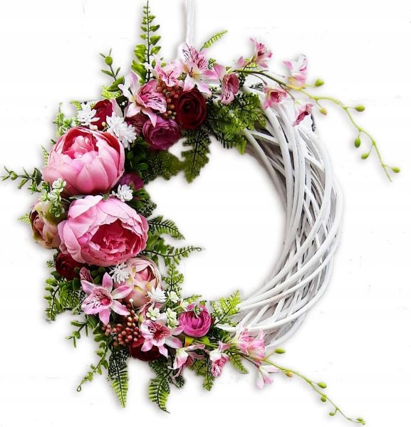 

Wianek Kwiatowy Wiklinowy Dekoracja Drzwi