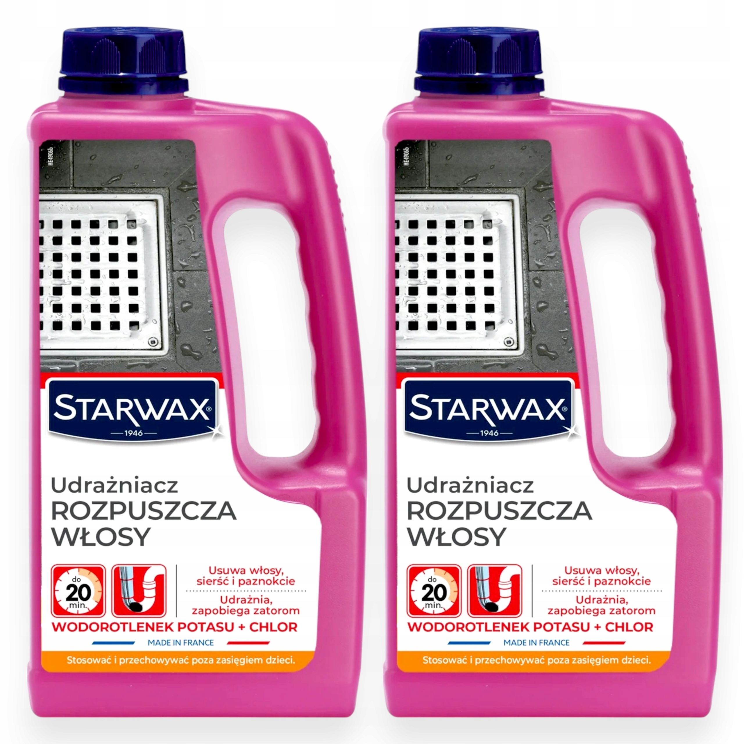 UDRAŻNIACZ ŚRODEK DO UDRAŻNIANIA RUR ROZPUSZCZA WŁOSY 900 ML STARWAX X2