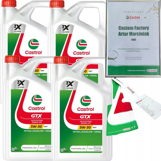 CASTROL GTX 5W30 RN17 20L MB 226.52 RENAULT RN17 + ZAWIESZKA