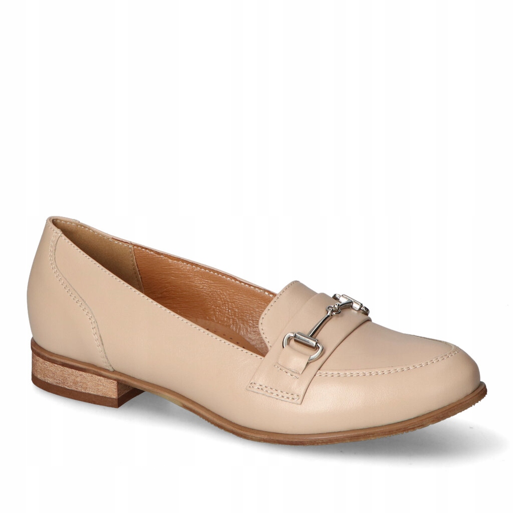 Dámské mokasíny Galant Béžové Přírodní kůže s ozdobou 36