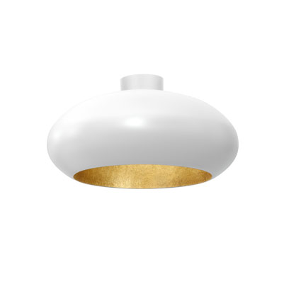 Luminex Stropná lampa Compo oválna biela/zlatá 1xE27 15W IP20