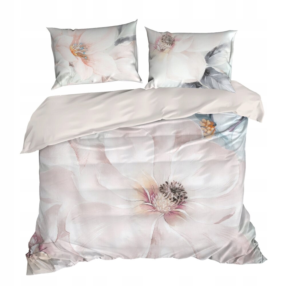 Posteľná Bielizeň PREMIUM18 200x220 Eurofirany biela ružová mätová kvety