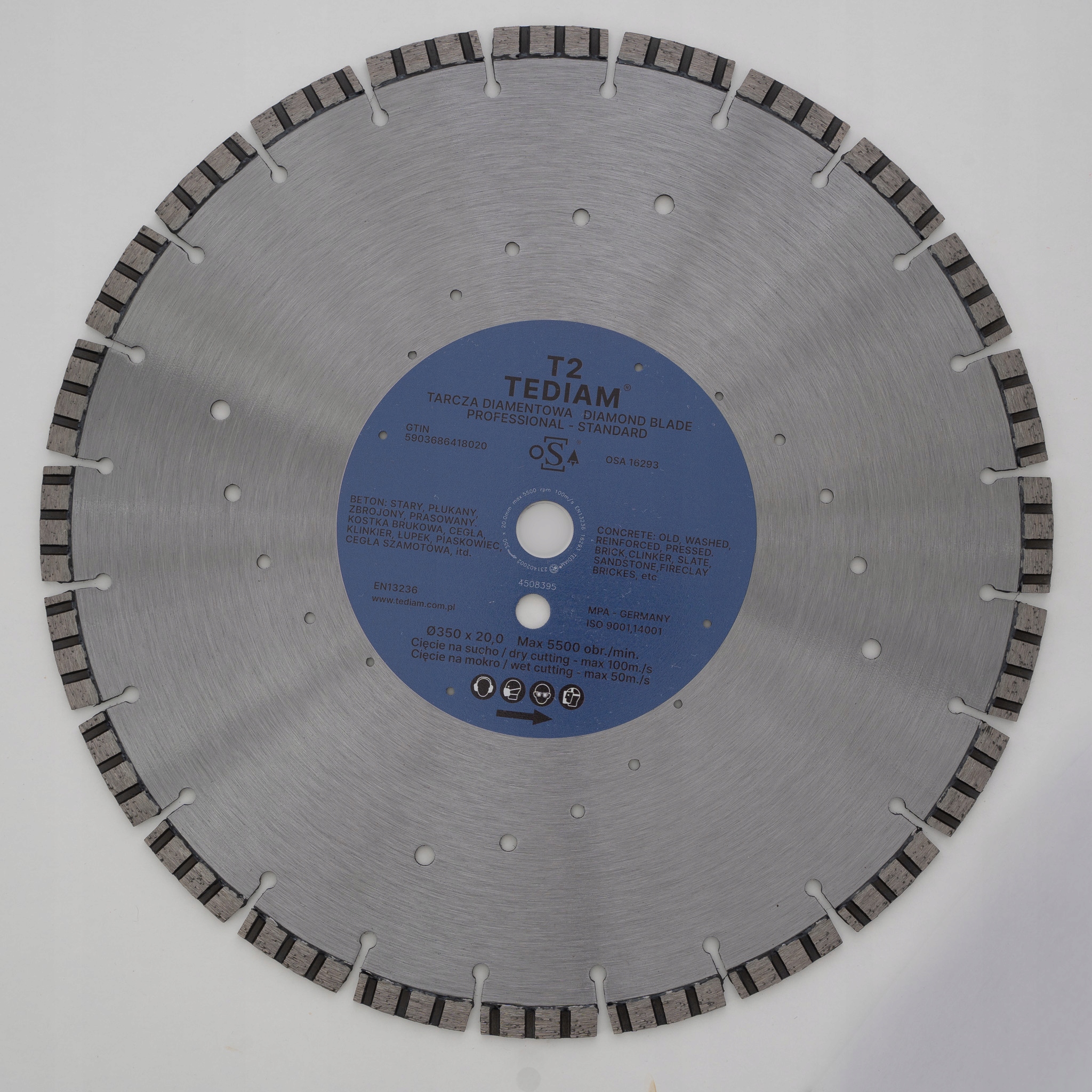 Diamantový Kotouč 350x20 mm T2 Beton Granit Bruk Břidlice Šamot Premium