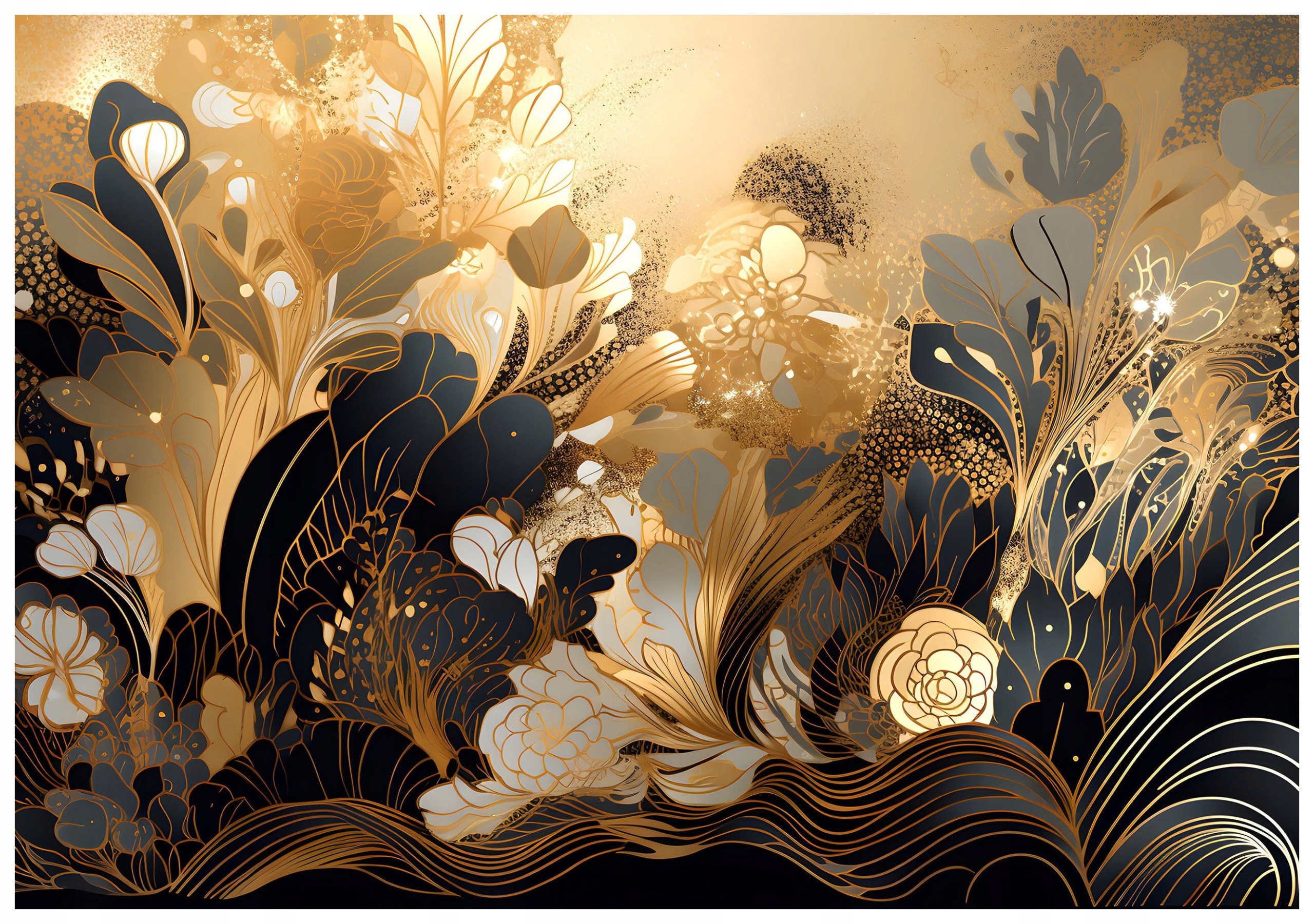 Fototapeta Květinová abstrakce ve stylu Art Deco 400x280 do obývacího pokoje lepidlo