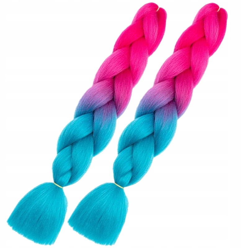 

2x Włosy Syntetyczne na Warkoczyki Ombre Kolorowe