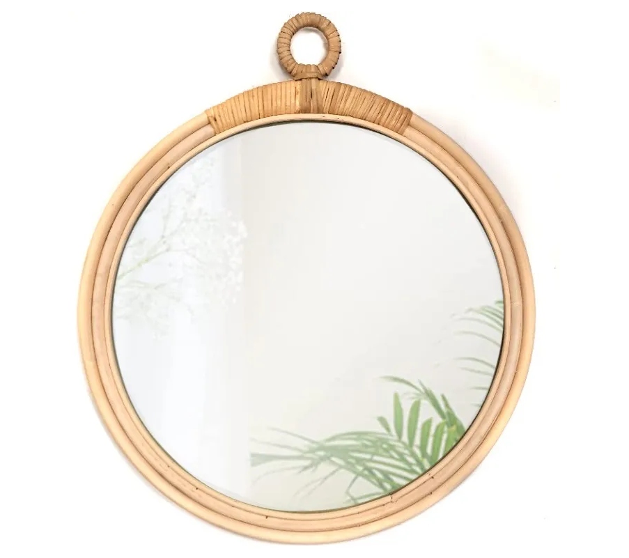 

Plecione Okrągłe Lustro Boho Drewniane 40 322052