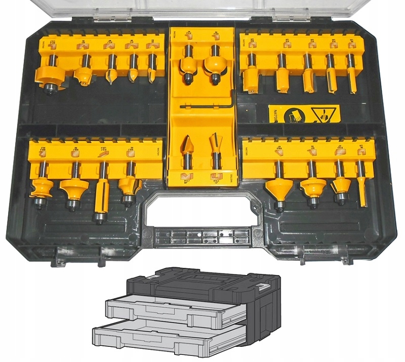 

Osprzęt do frezarek DeWalt Zestaw frezów do drewna