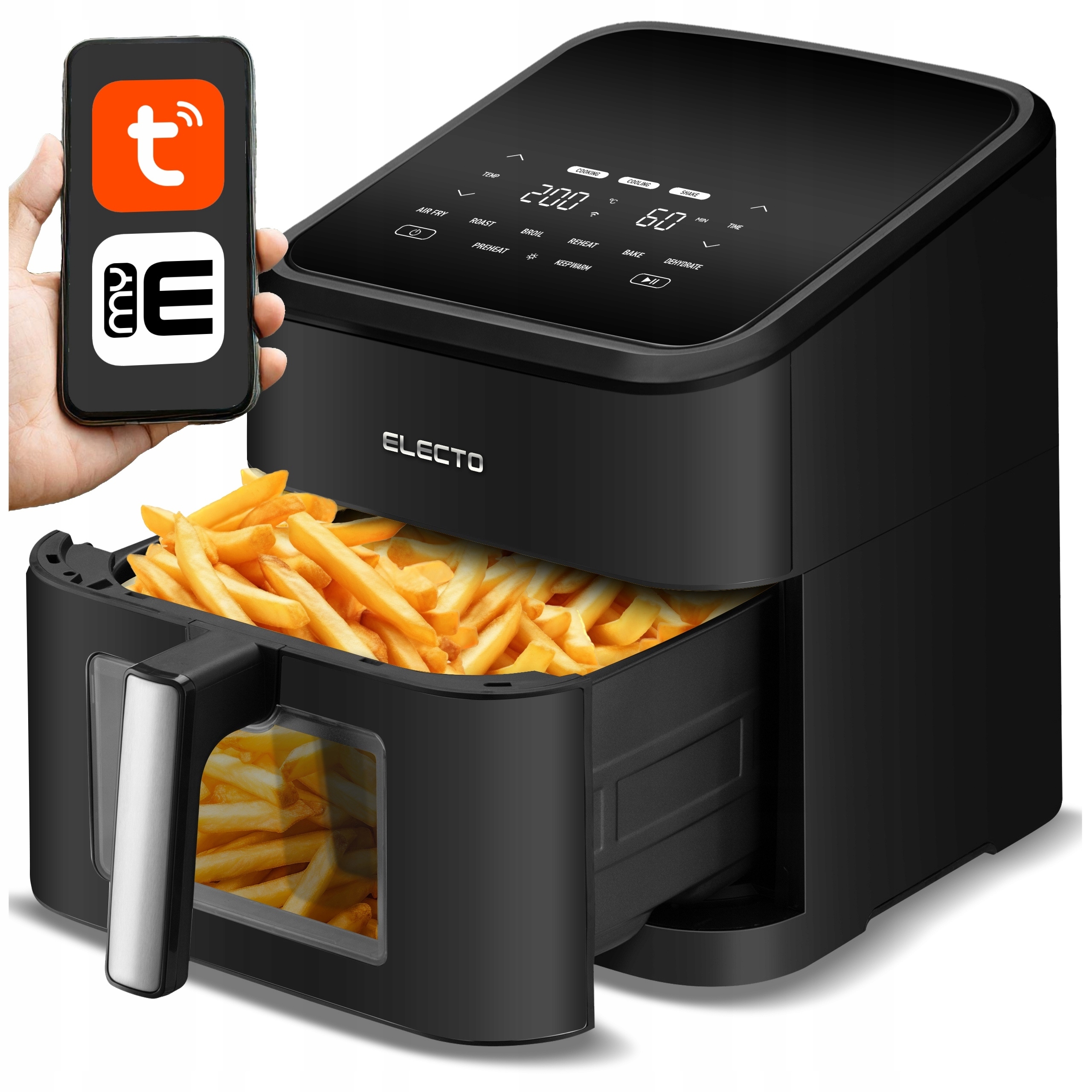 Air Fryer Frytkownica Beztłuszczowa 8L 2000W Duża Smart Aplikacja MyELECTO