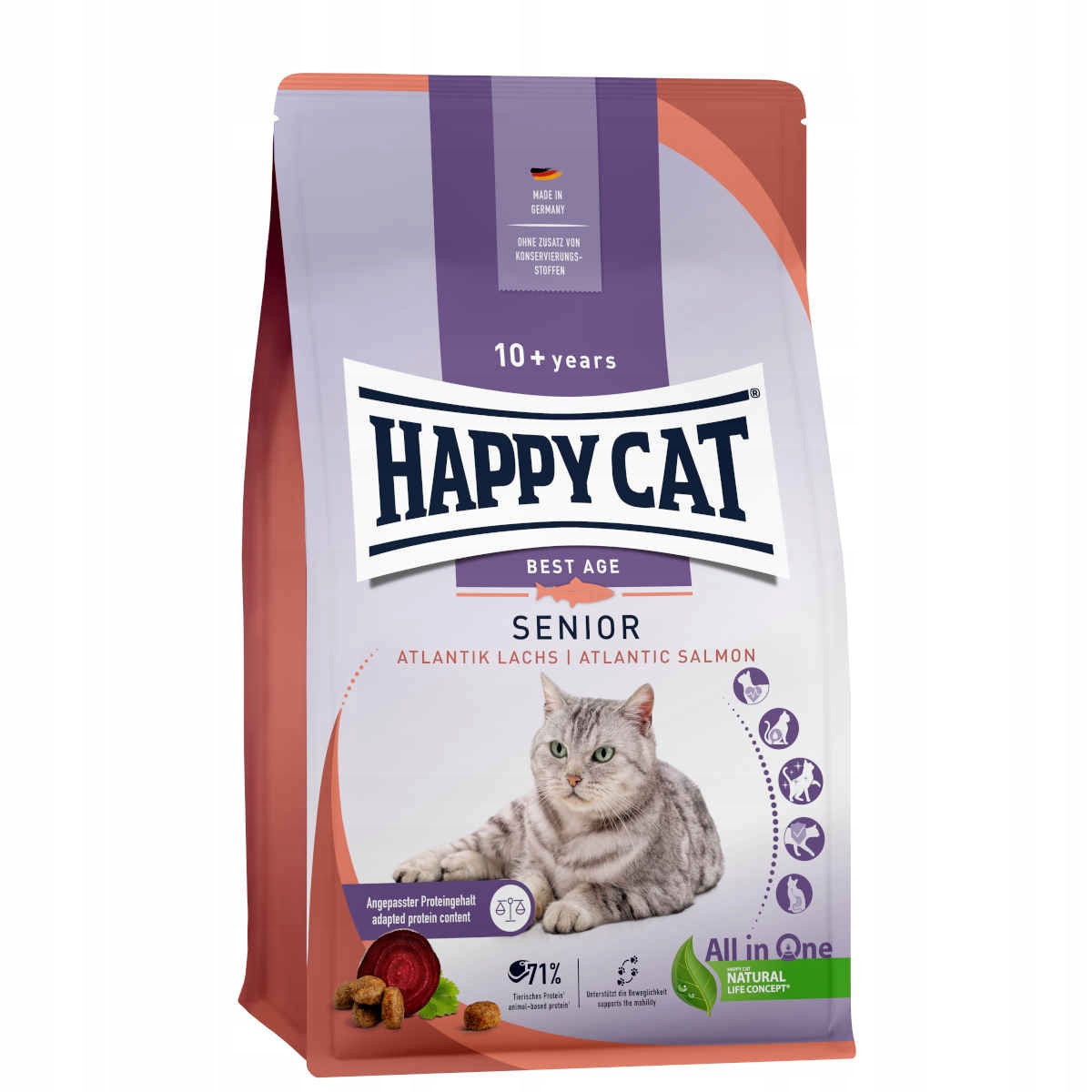 Happy Cat Senior Atlantik-Lachs Łosoś 4kg