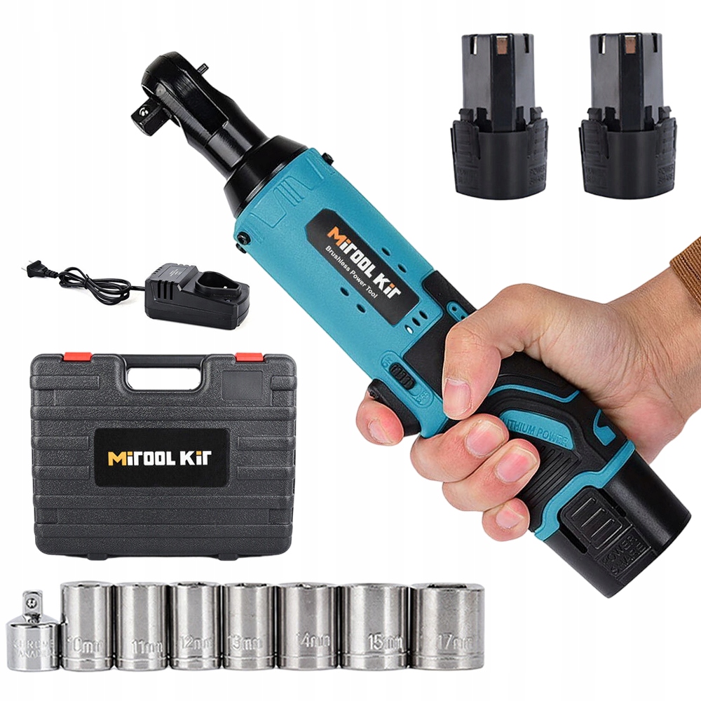 Elektrický Akumulátorový Rázový Utahovák S Ráčnou 12V 2*AKU