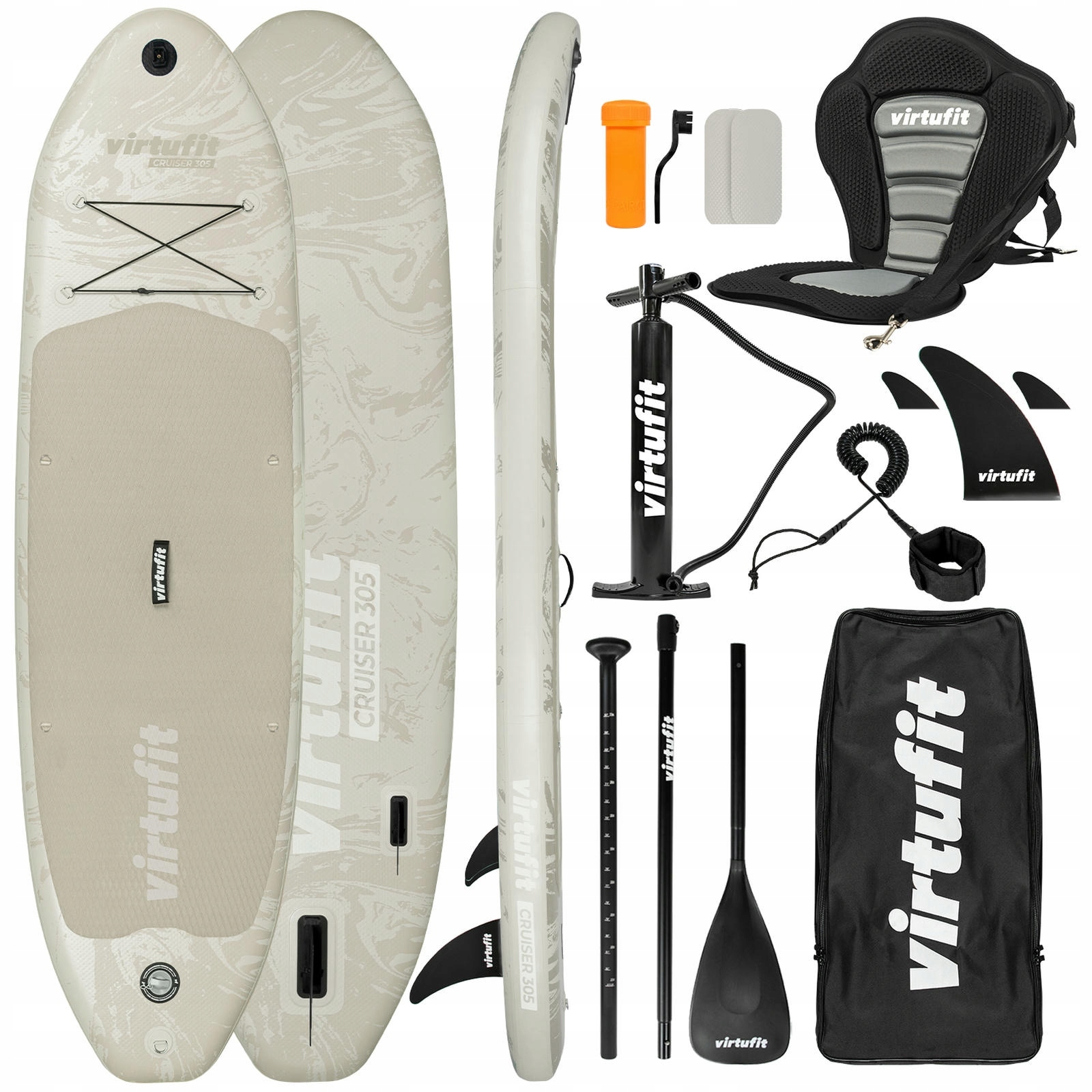 Virtufit Deska Sup Cruiser 305 siedziskiem akcesoriami i torbą Pełny Zestaw
