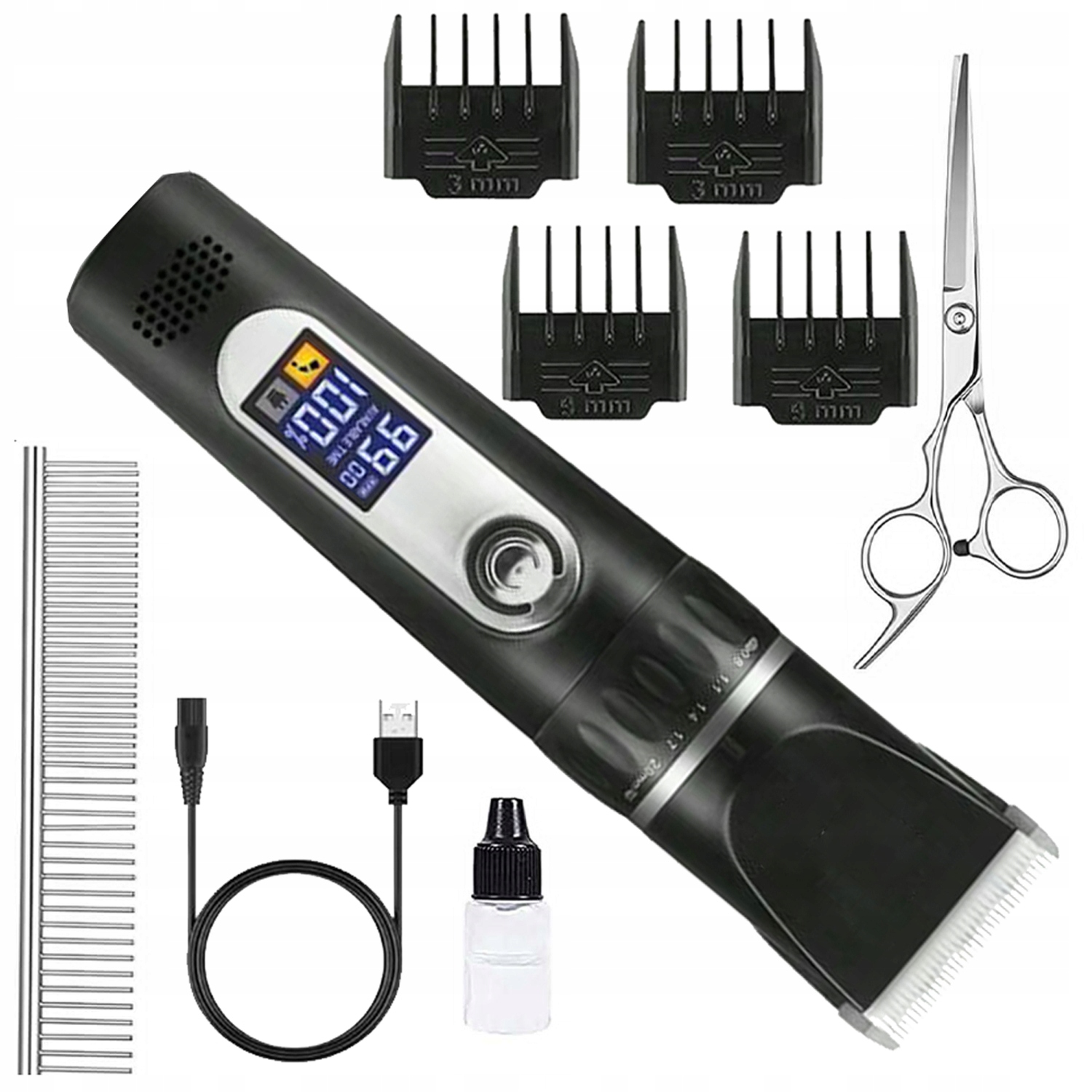 Levně Stříhací Strojek Pro Psy A Kočky Se 4 Vodicími Hřebeny