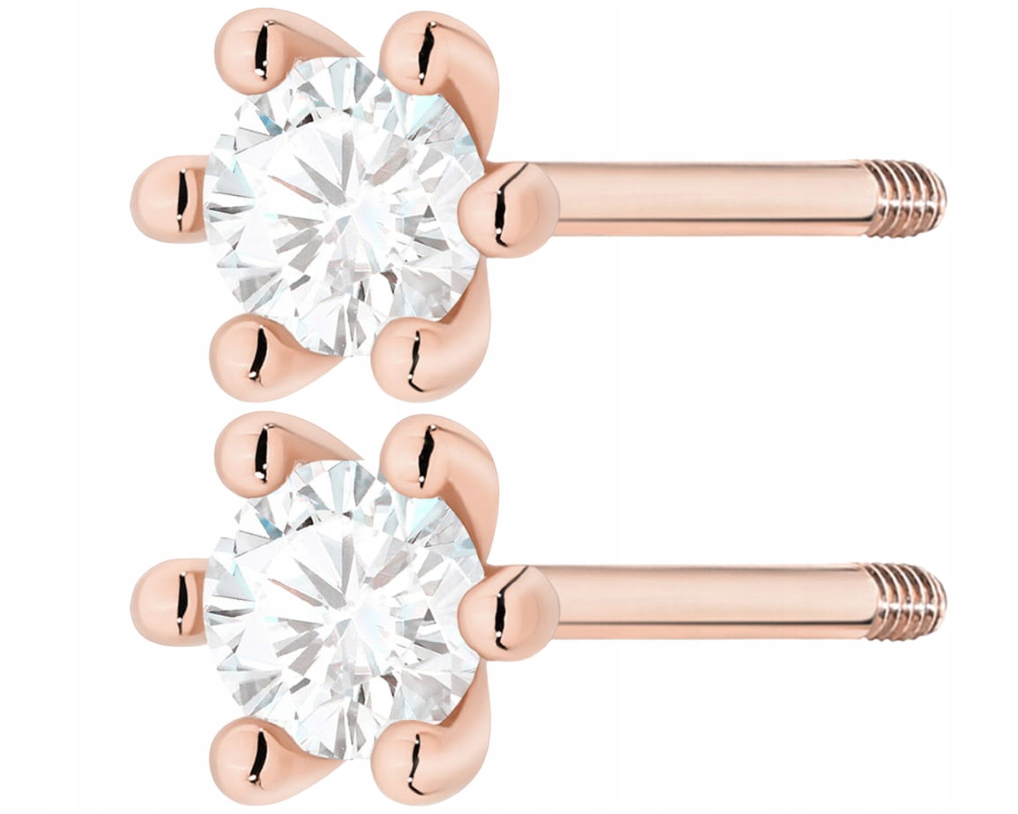 Růžové Zlato Náušnice S Brilianty V Ryzosti 585 14K Dárek Gravírování