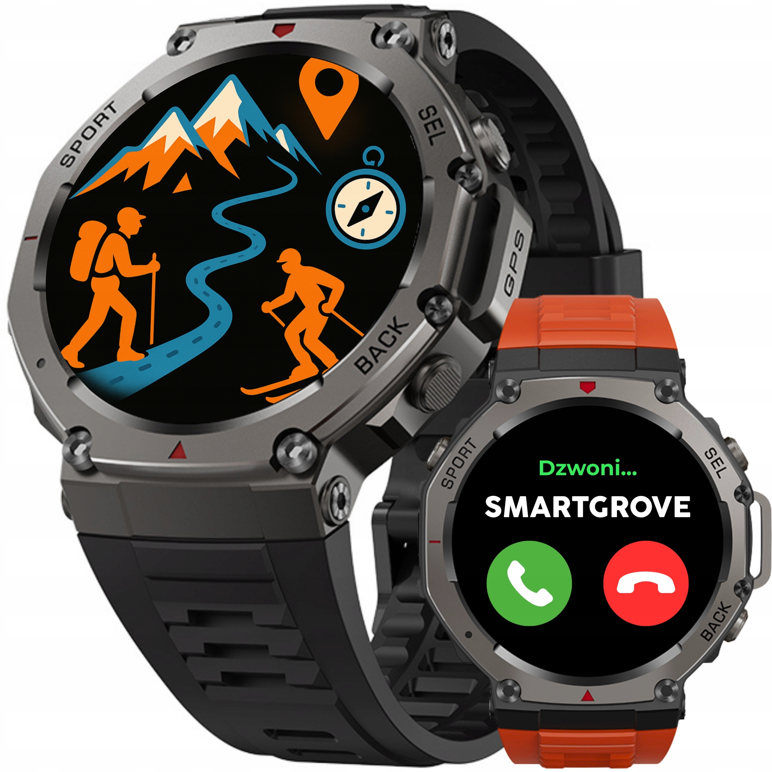 Pánské Chytré Hodinky voděodolné, sportovní, Gps, volání, Menu Pl chytré hodinky
