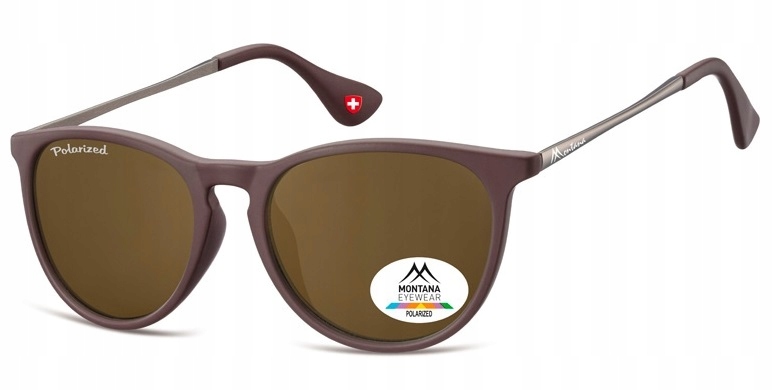 Damskie Okulary Polaryzacyjne owalne Brązowe Przeciwsłoneczne UV400