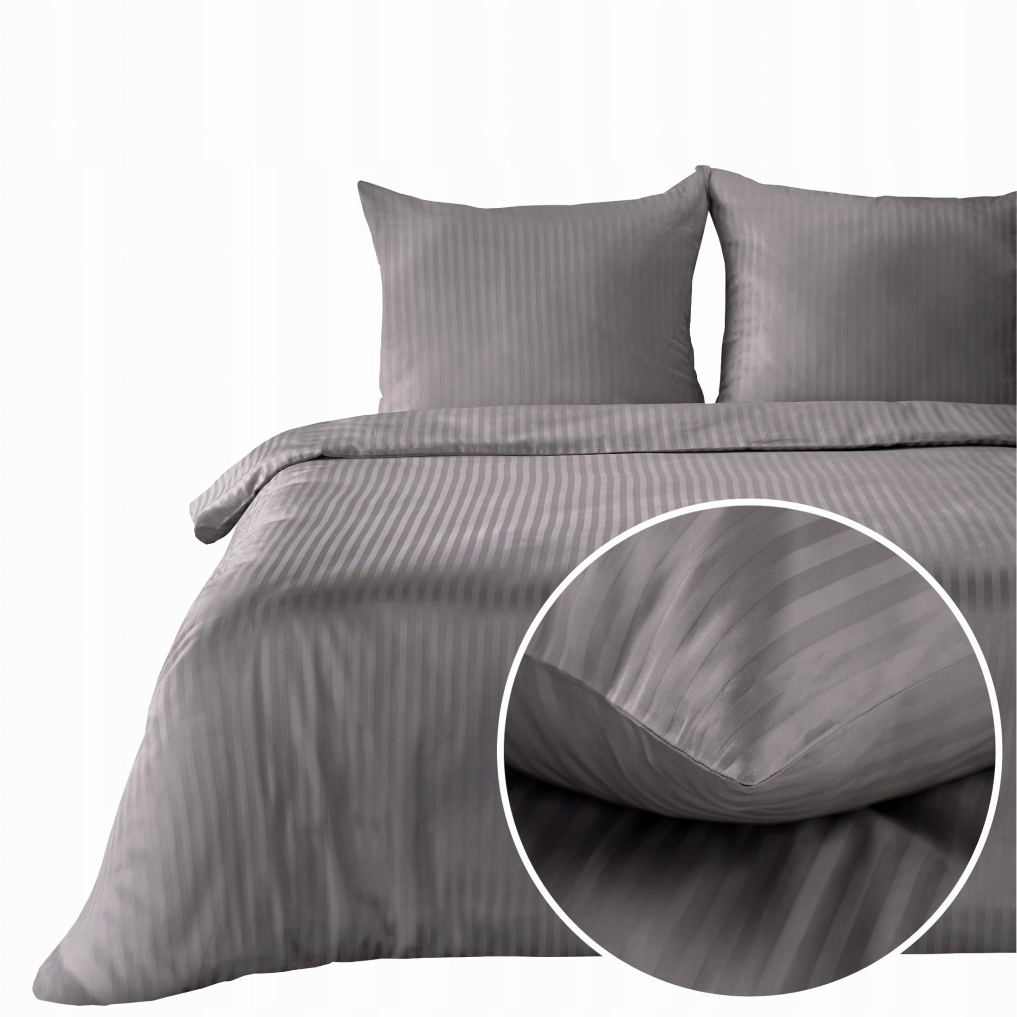 pościel satynowa bawełniana wzór adamaszek Vera 160x200 stalowa