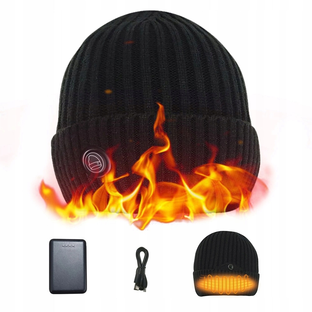 Čepice S Vyhřívanou Vložkou Pro Turistiku A Lov S Baterií 7000MAH Černá