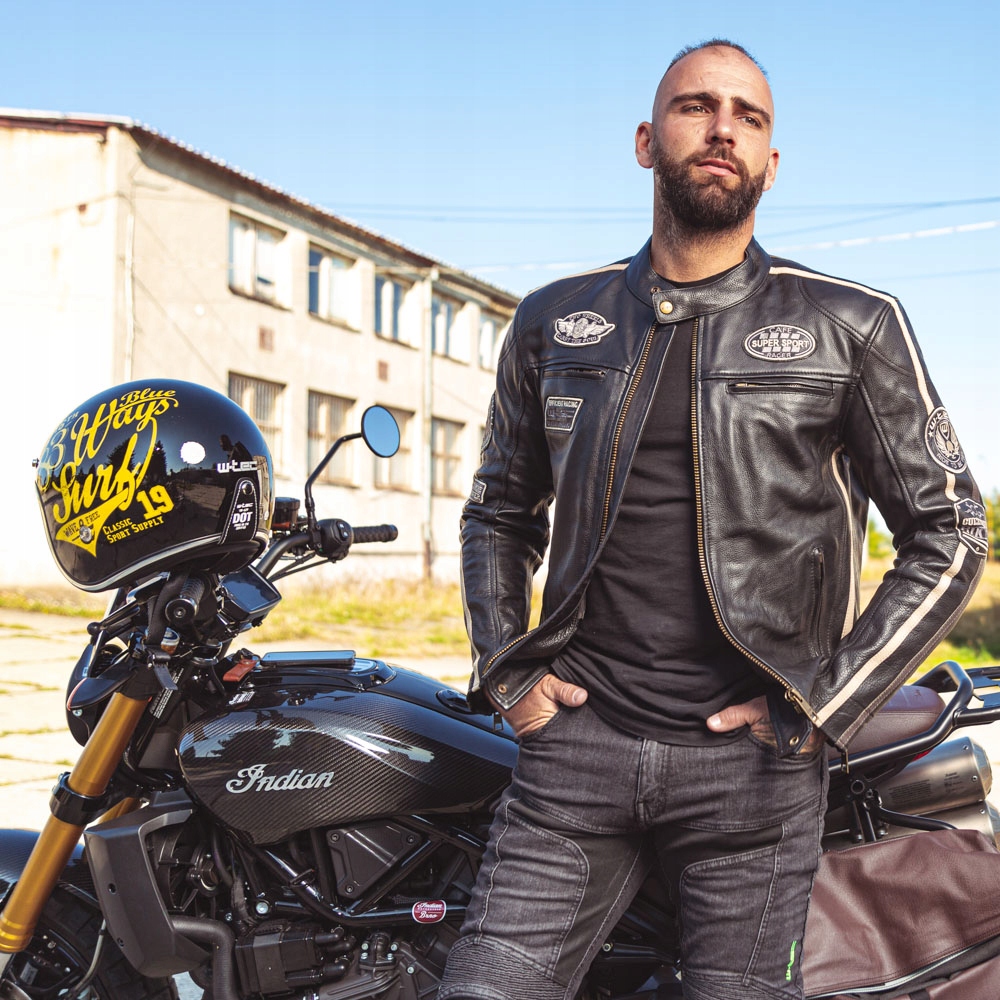Męska skórzana kurtka motocyklowa W-TEC Makso 5XL Waga produktu z opakowaniem jednostkowym 4 kg