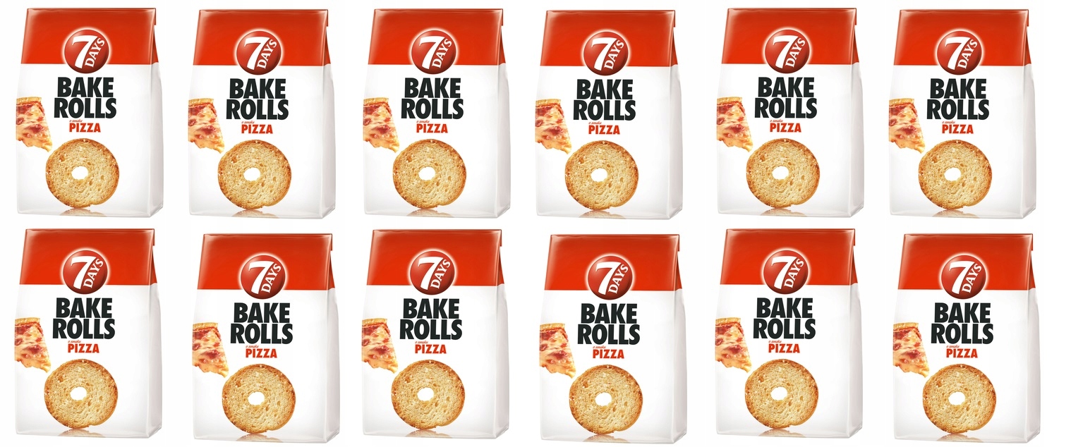 Levně 12x 150g 7DAYS Bake Rolls s příchutí pizzy Karton (Celé balení)