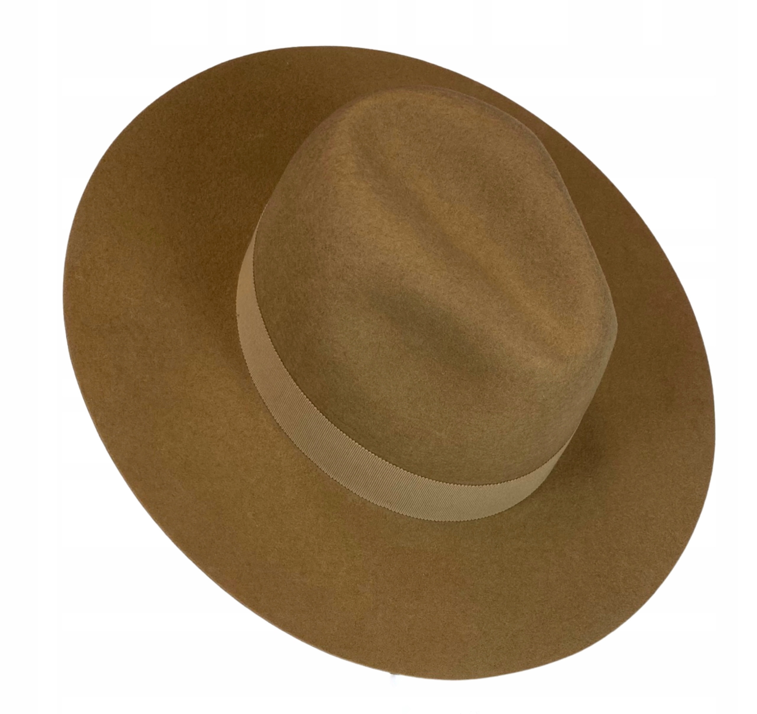 Hnědý plstěný klobouk jednoduchý krempa 58 cm unisex