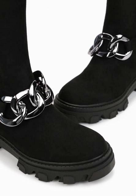 NOWE CZARNE BOTKI BUTY SZTYBLETY TRAPERY 38 Rozmiar 38