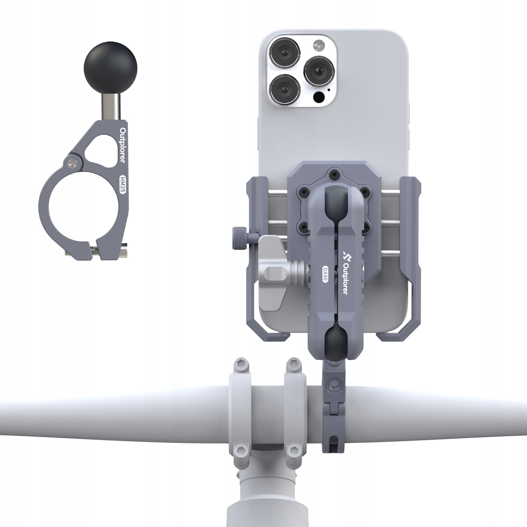 Držák telefonu s vzduchovým odpružením na řídítka Outplorer P100-C