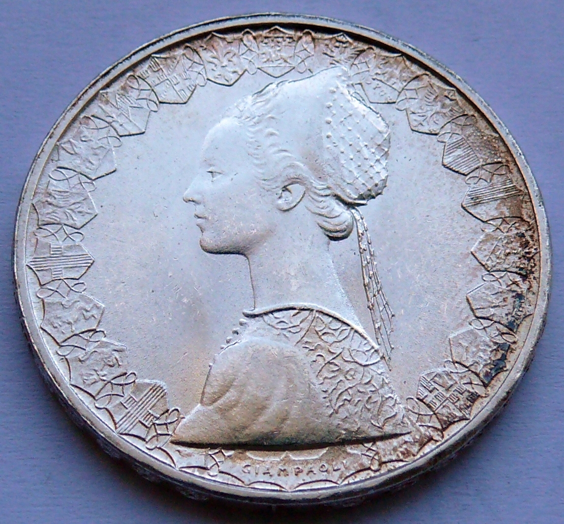 WŁOCHY - 500 lirów 1967 r. - srebro Ag (5)