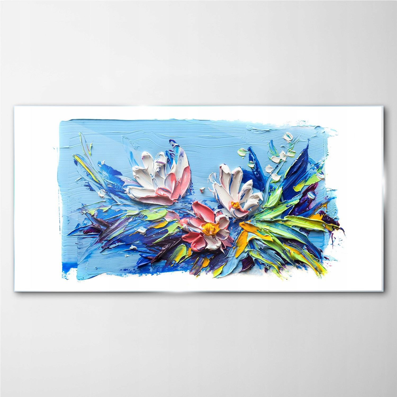 

Obraz na ścianę szklany Malarstwo kwiaty 140x70 cm