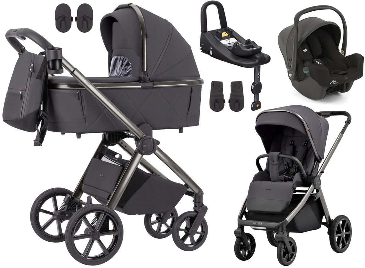WÓZEK CARRELLO OMEGA JOIE I-SNUG 2 BAZA ADVANCE ADAPTERY EXCELLENT GREY