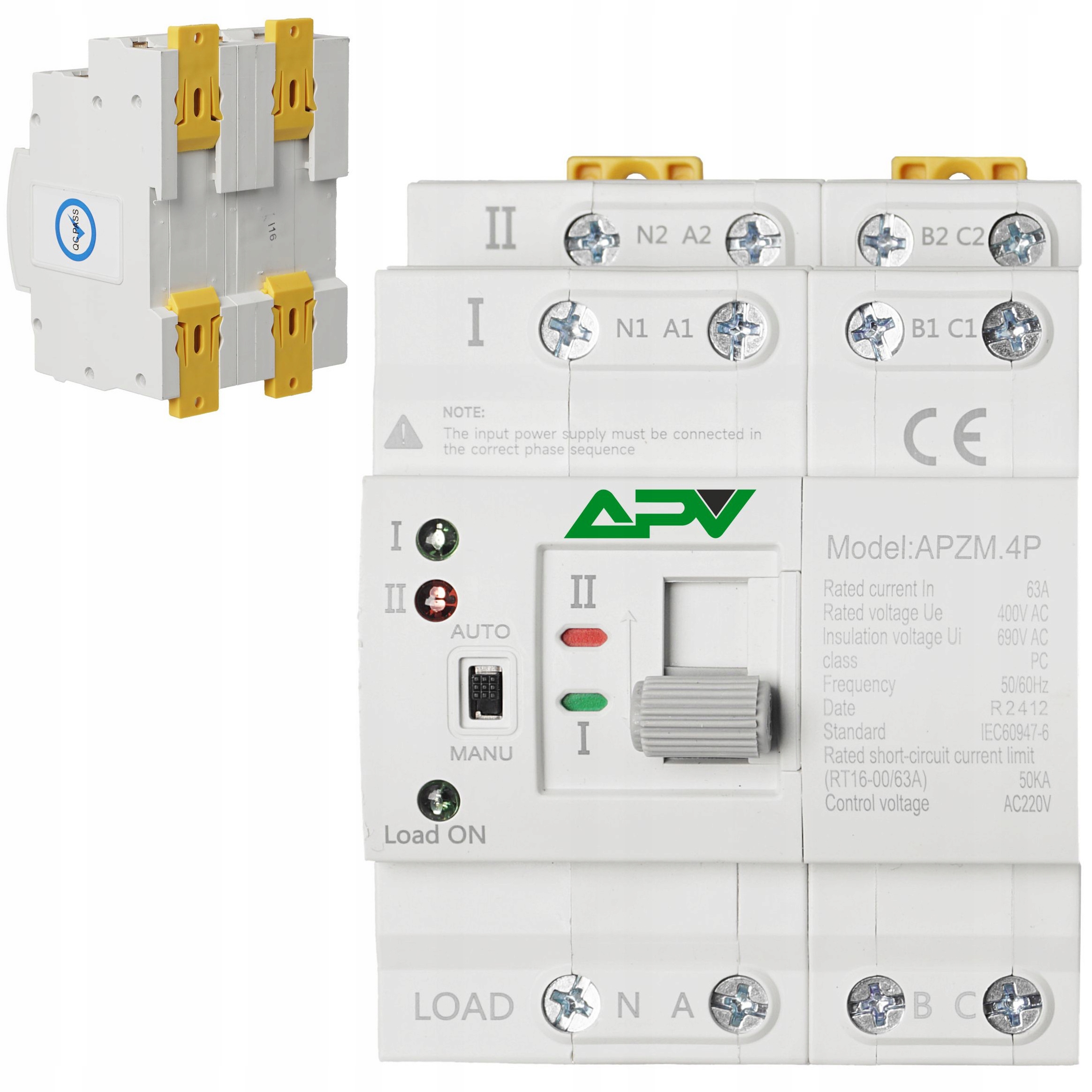 Automatyczny Przełącznik Zasilania Agregat Sieć Fotowoltaika 4P 63A 3-FAZ