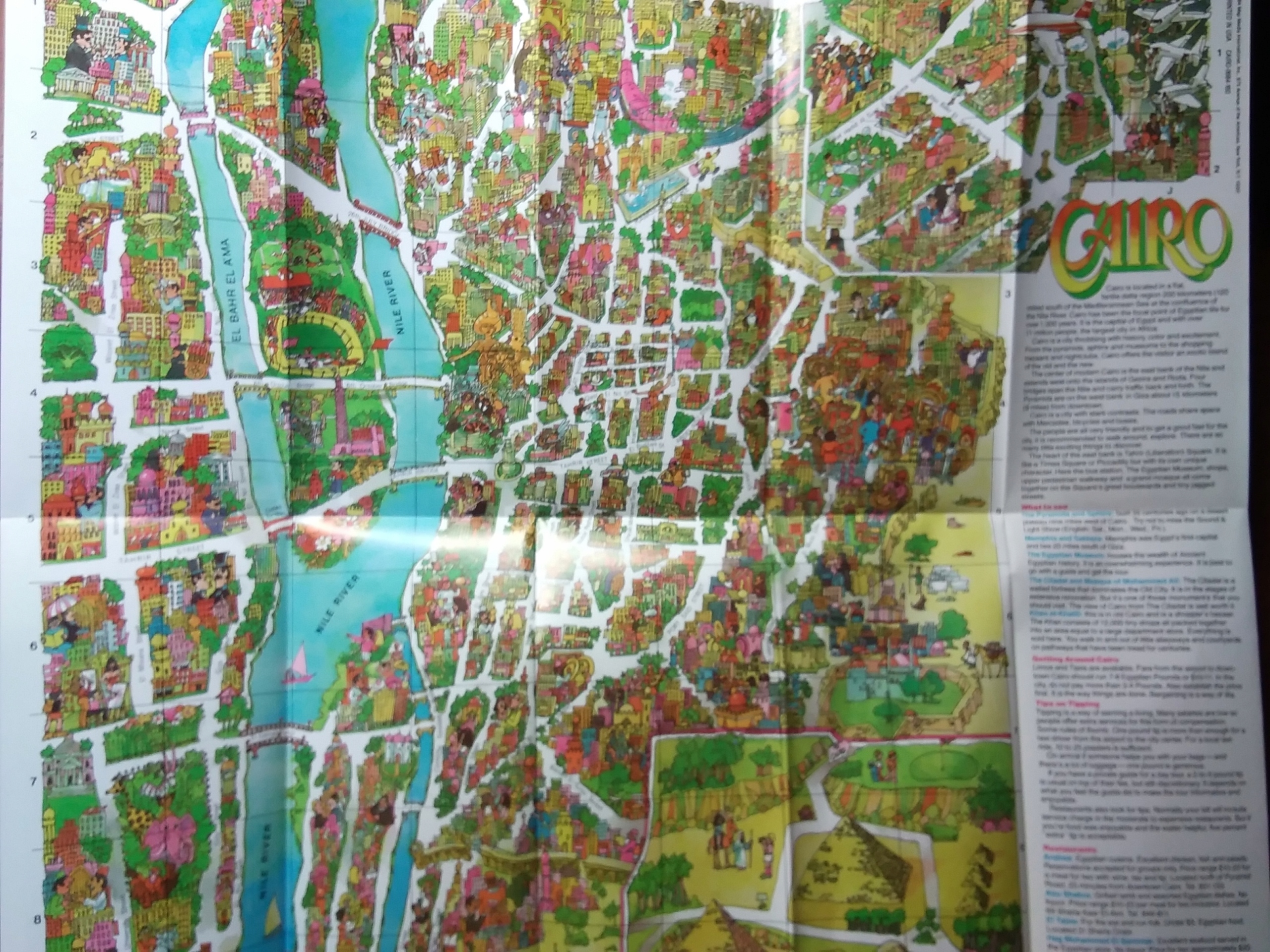 EGIPT Kair plan miasta mapa panoramiczna 1984 r. Nazwa EGIPT Kair plan miasta mapa panoramiczna 1984 r.