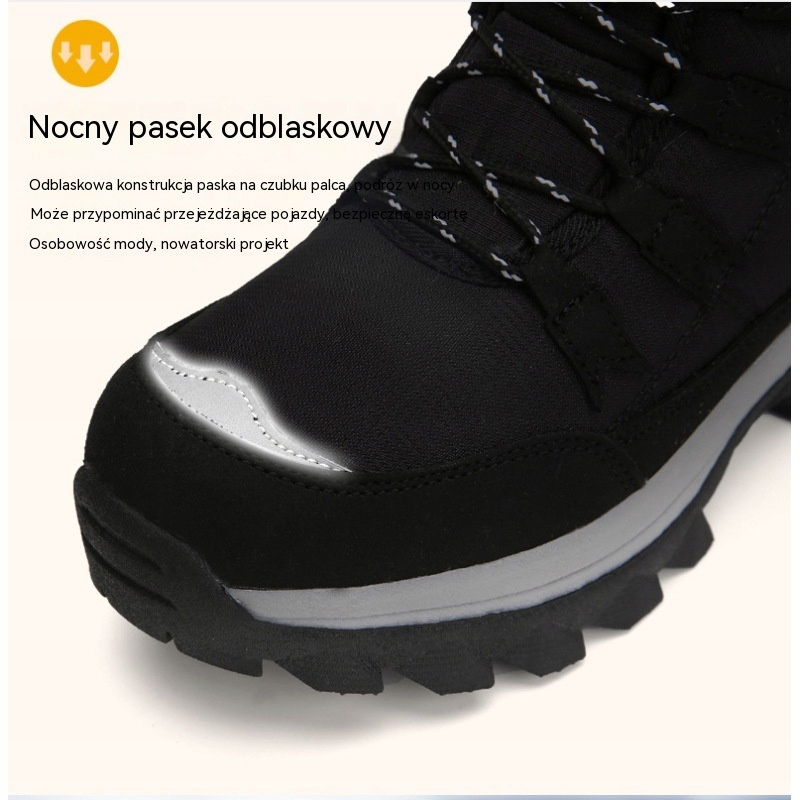 ZIMOWE ANTYPOSLIZGOWE Damskie ŚNIEGOWCE BUTY OCIEPLANE KOZAKI Wzór dominujący bez wzoru