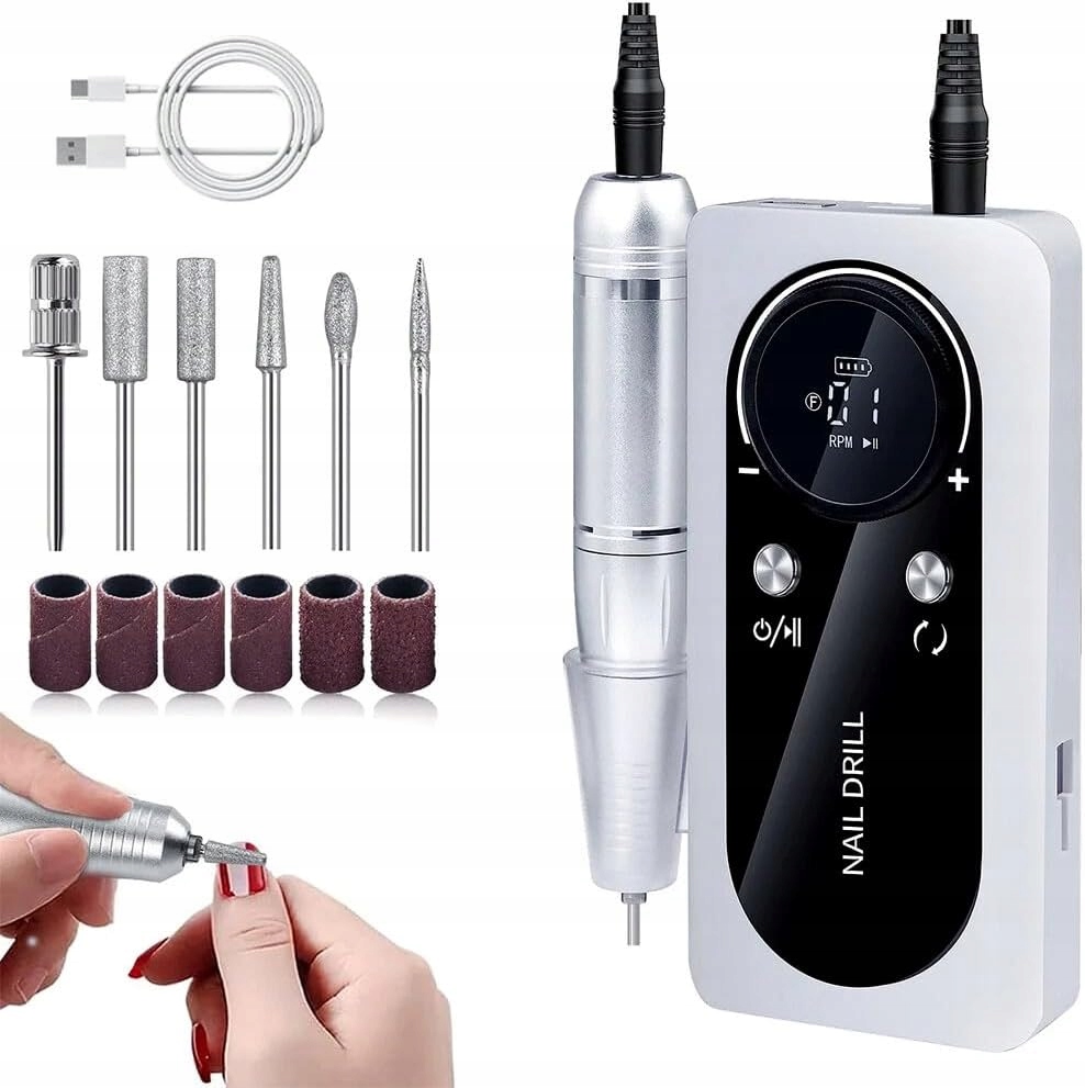 Bezdrátová Bruska Frézy Na Nehty Manikúra Pedikúra Se Stanicí