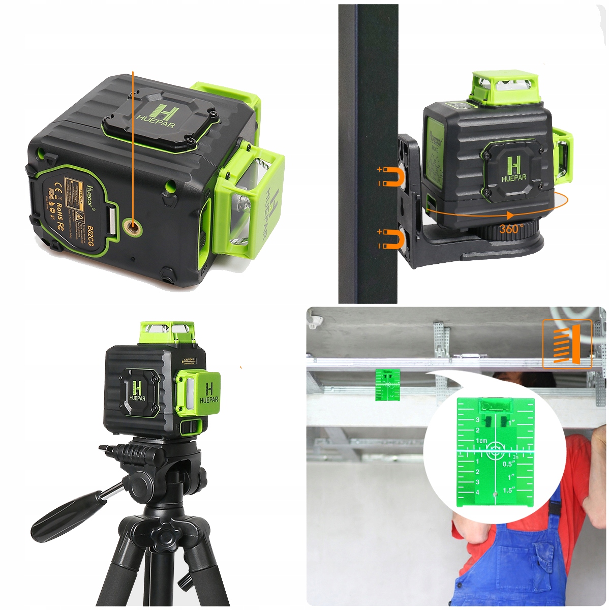 POZIOMICA LASEROWA 360+PUDEŁKO Z TWARDEGO PLASTIKU Dokładność pomiaru (+/-) 3 mm