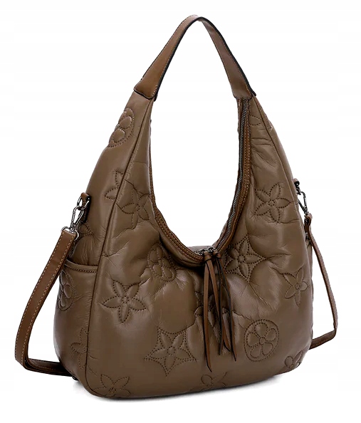 TOREBKA pikowana WOREK damska BEŻOWA A4