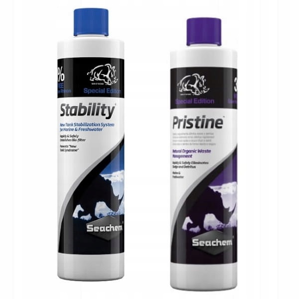 Seachem Stability Pristine bakterie odmulčovač 2x325 ml sada do akvária