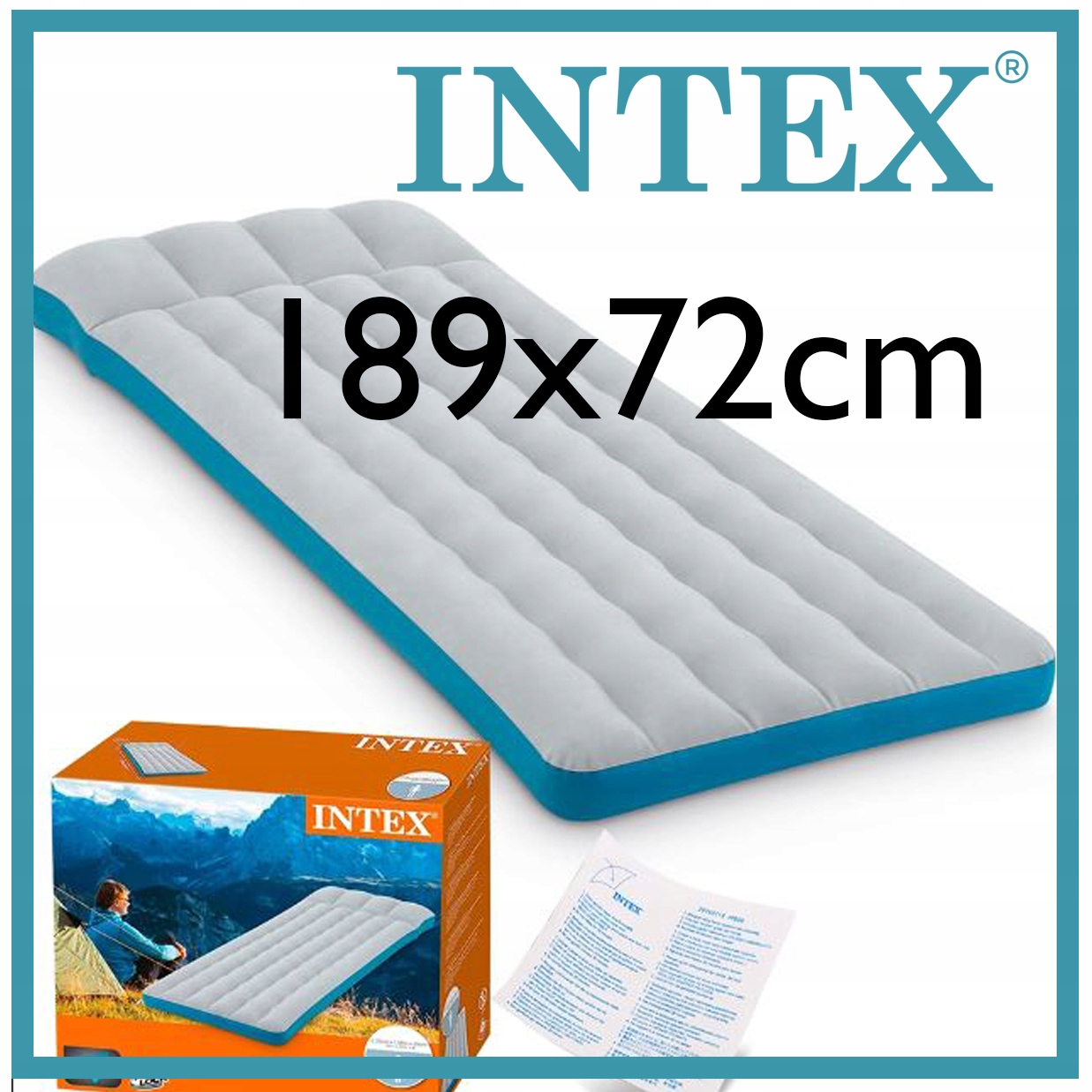 Intex 67998 Materac do spania dmuchany jednoosobowy 189 x 72 x 20 cm
