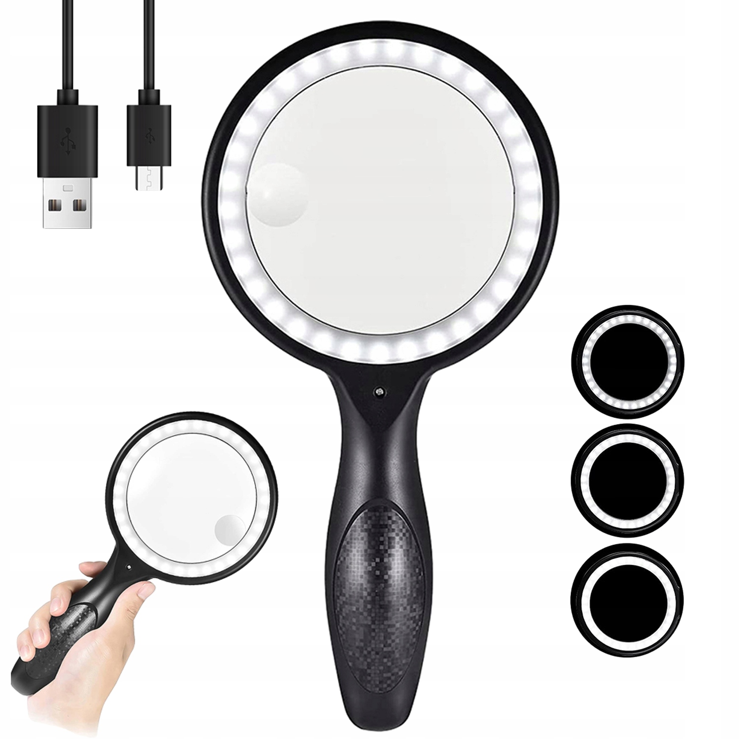 LUPA POWIĘKSZAJĄCA DO CZYTANIA Z PODŚWIETLENIEM LED ZOOM 5x 10x