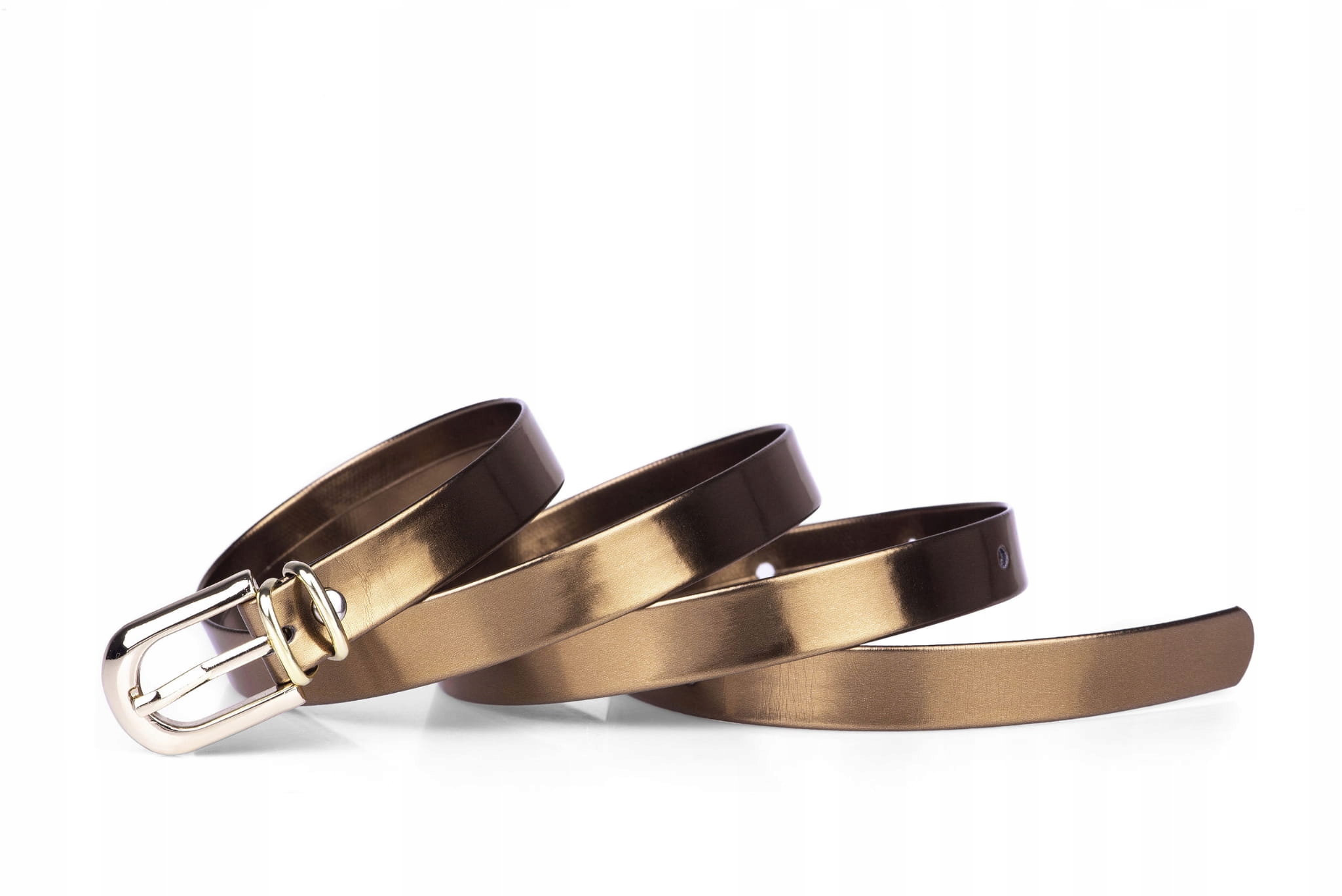 

Pasek damski klasyczny stare złoto lakier 1,5 cm