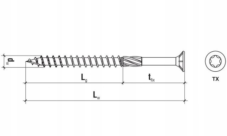 WKRĘTY CIESIELSKIE 4,5x80 TORX ŁEB STOŻKOWY 250szt Producent Wkręt-Met