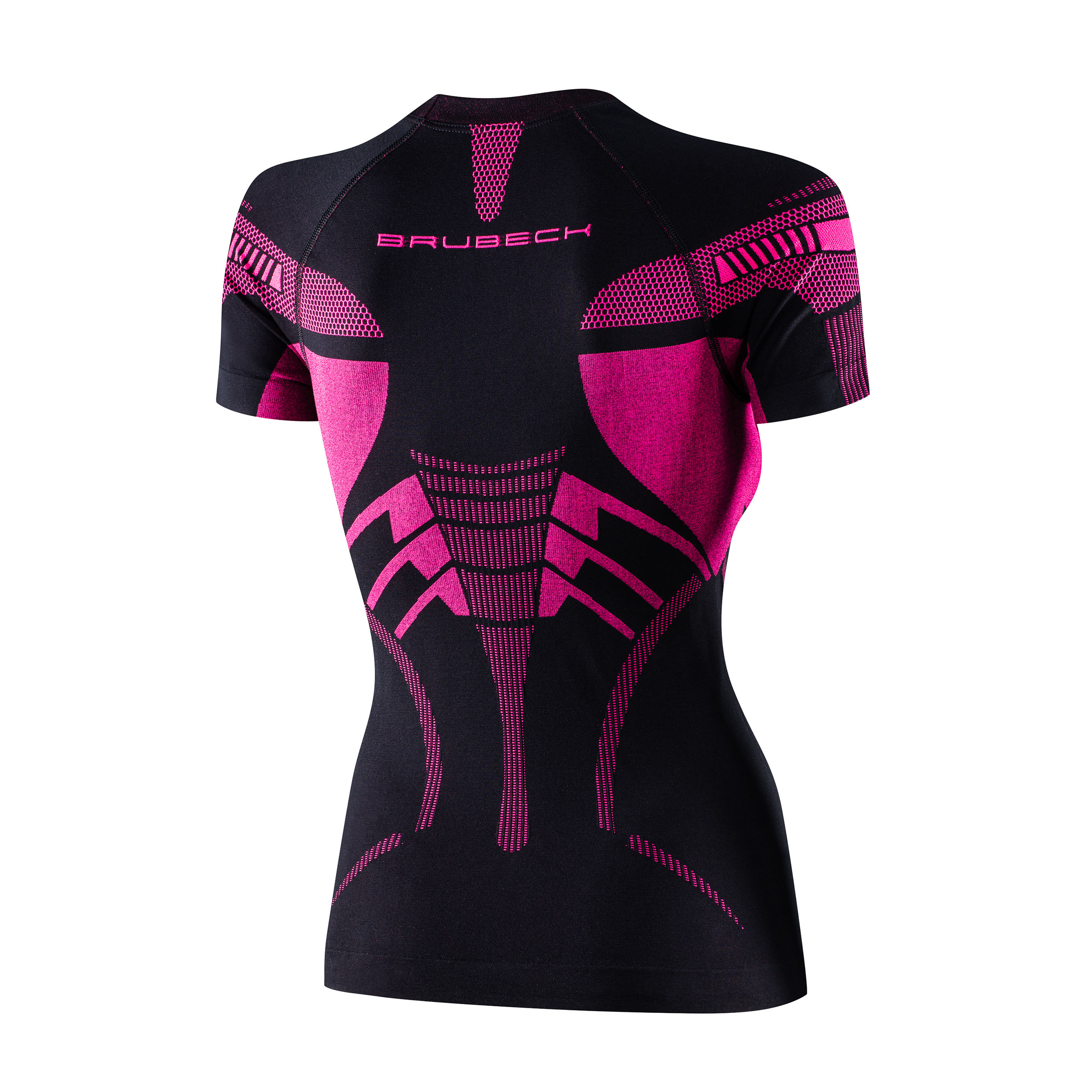 Koszulka termoaktywna Brubeck DRY z krótkim rękawem damska czarno - fuksjow Marka Brubeck