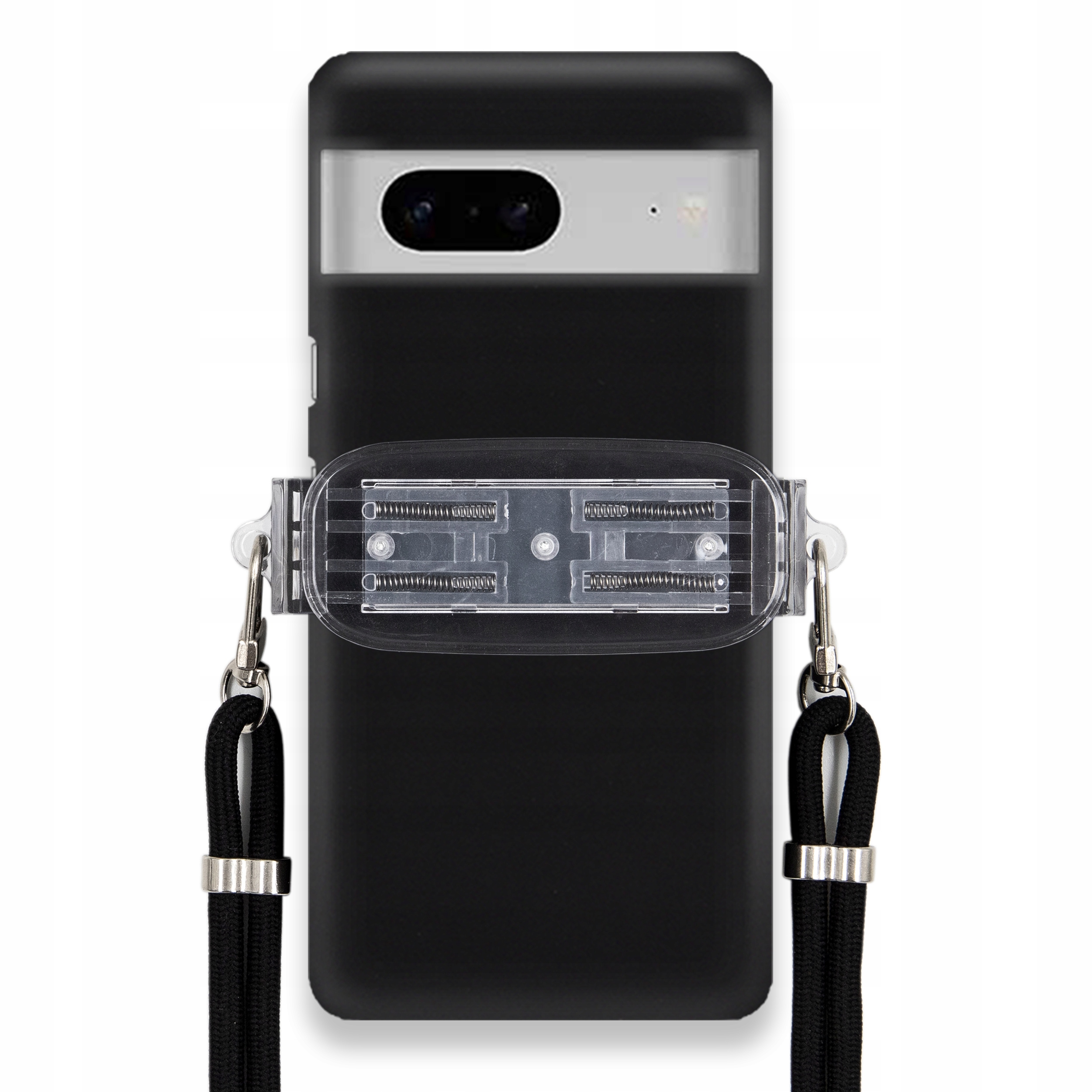 Puzdro Na Google Pixel 7 Smooth Čierne Puzdro Univerzálny Držiak Čierna Šnúrka