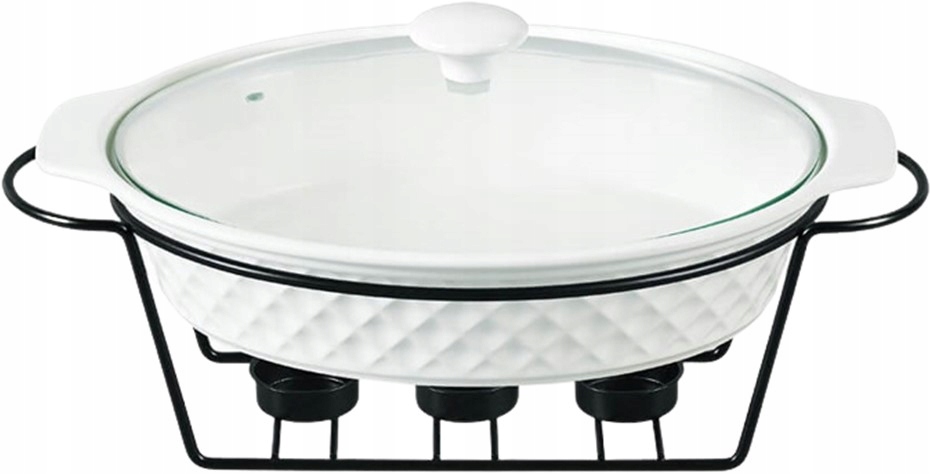 Podgrzewacz do potraw owalny biały 32,5 cm, 1,5l Maestro