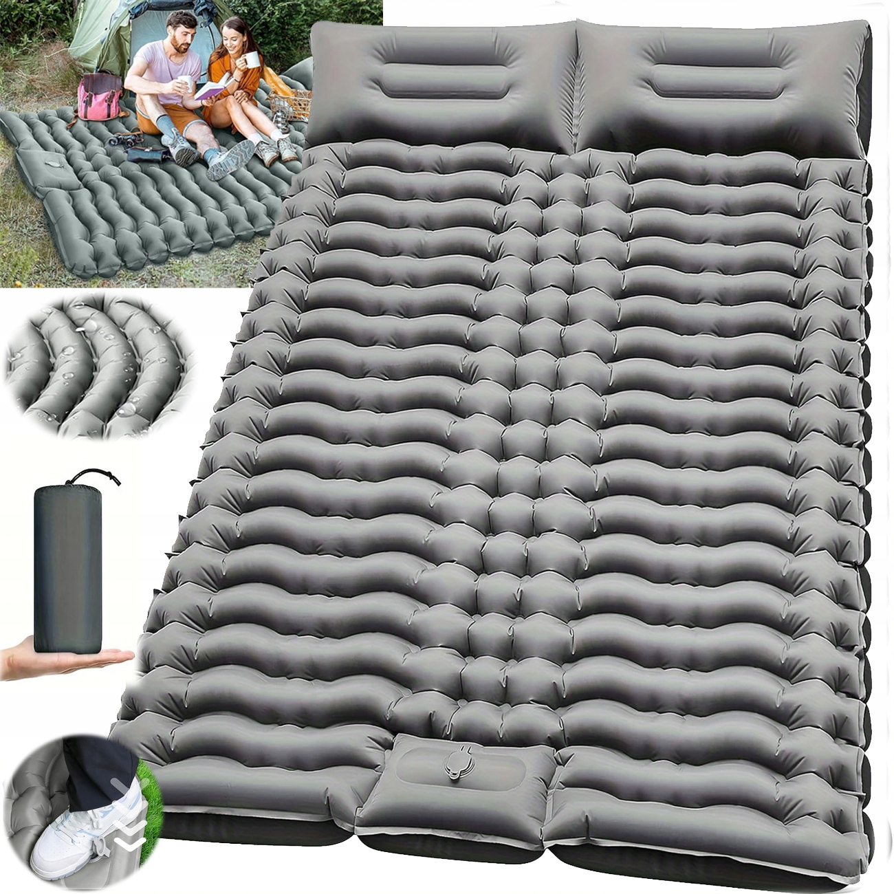 Dvoumístná Matrace S Vestavěnou Rolovací Pumpou