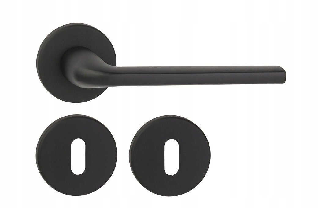 Klika na dveře komplet klíč rozety Bella Slin kulatá černá