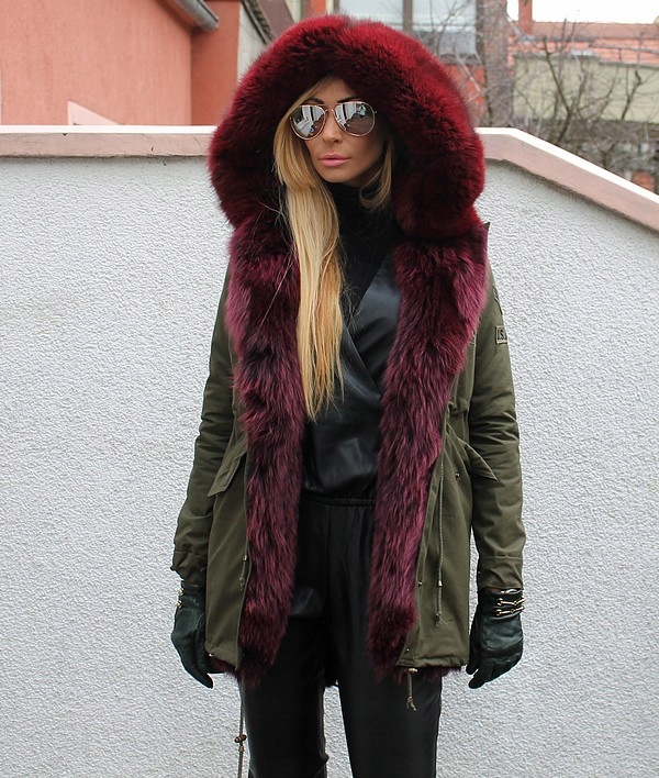 PARKA-FUTRO -LIS- LISA-LISÓW-KAPTUR-S